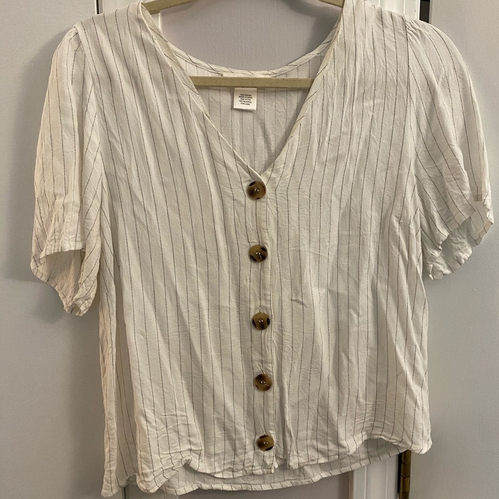Urban Romantics white Striped Shirt
